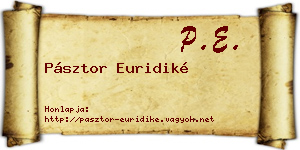 Pásztor Euridiké névjegykártya
