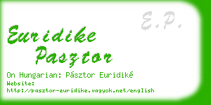 euridike pasztor business card